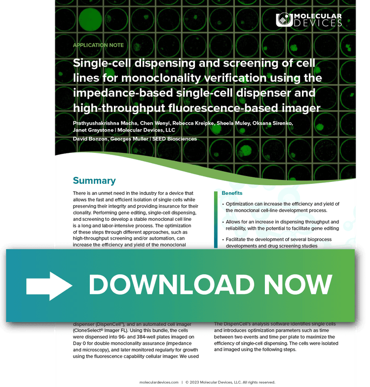 Single-cell dispensing and screening of cell lines