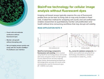 StainFree technology for cellular image analysis without fluorescent dyes